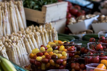Asparagus on a market