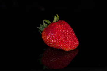 strawberry on black