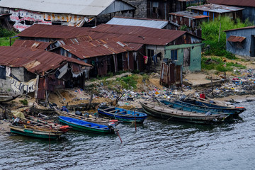 Fototapeta na wymiar fishing boats on the river