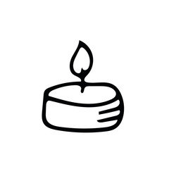 candle hand drawn in doodle style. single element vector scandinavian hygge monochrome minimalism simple. cozy home, interior. design icon, card, sticker poster