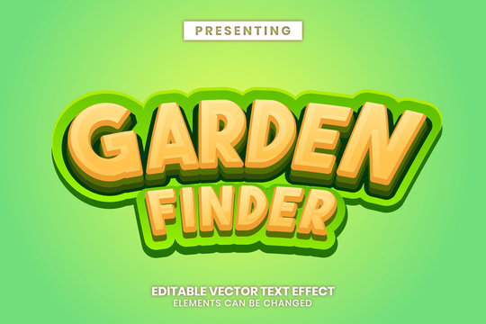 Yellow green garden game style editable text effect