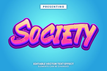 Pink Purple society game style editable text effect