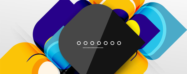 Abstract background - geometric cut paper design flower or square shape composition. Vector Illustration For Wallpaper, Banner, Background, Card, Book Illustration, landing page