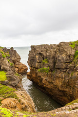 Fototapeta na wymiar Pancake Rocks. View of the Tasman Sea. South Island, New Zealand