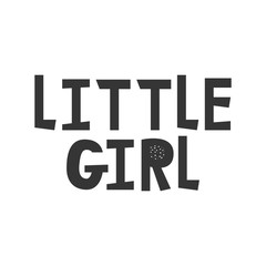 Super Girl - Kids superhero poster with black and white hand drawn lettering. Baby nursery wall art. Vector illustration.