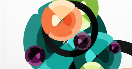 Abstract background, trendy color circles geometrical composition. Vector Illustration For Wallpaper, Banner, Background, Card, Book Illustration, landing page