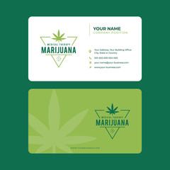 Marijuana Health Care Business Card Design in vector eps 10