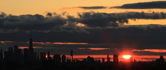 A beautiful, dramatic sunset over NYC