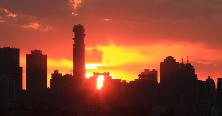 A beautiful, dramatic sunset over NYC