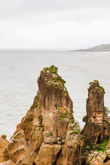 Pancake Rocks. Cliffs of  Paparoa national park, South Island, New Zealand