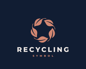 Abstract recycling logo. Alternative energy modern emblem.
