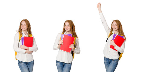 Obraz premium Young student isolated on the white background
