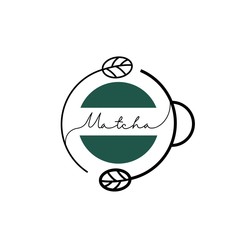 green matcha logo design 