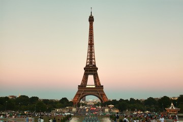 Fototapeta na wymiar The Beautiful Eiffel Tower in Paris, France