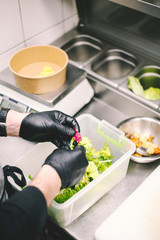 bright food background black and write for menu