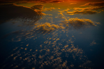 The beauty of the sun River and clouds in the early morning