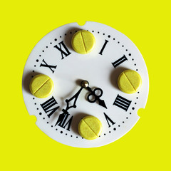 Medical tablets and watches with Roman numerals, ancient medicine