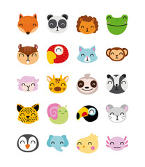 Obraz premium bundle of cute animals characters