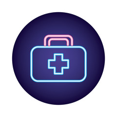 medical kit with cross neon style