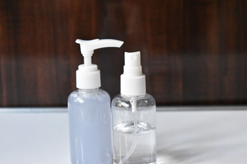 Set of two bottles with sanitizer