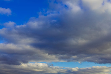 Fototapeta na wymiar blue sky gray rainy clouds nature background scenic view after rain