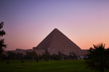 Egypt pyramid at sunset