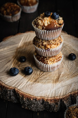 Muffins with blueberries and shtreisel. Simple and comfortable food