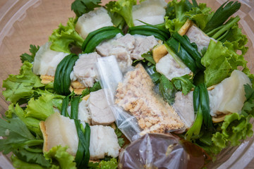 pork and vegetable in box