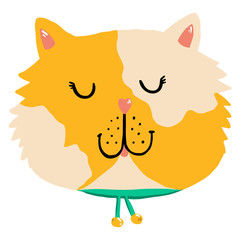 Doodle cute ginger kitty vector