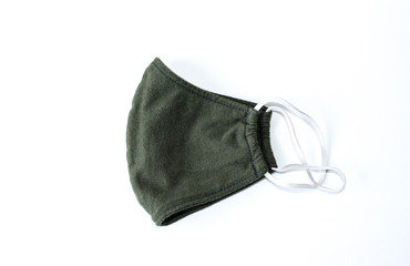 A black cloth mask in a white scene