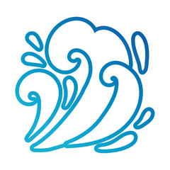 water waves ocean line gradient style icon