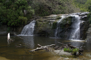 Small waterfalls at the north Island of New Zealand