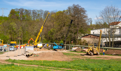 Verlegung einer Fernw&auml;rmeleitung Pipeline