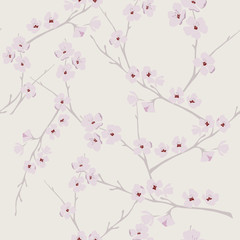 Vector seamless pattern with sakura branches
