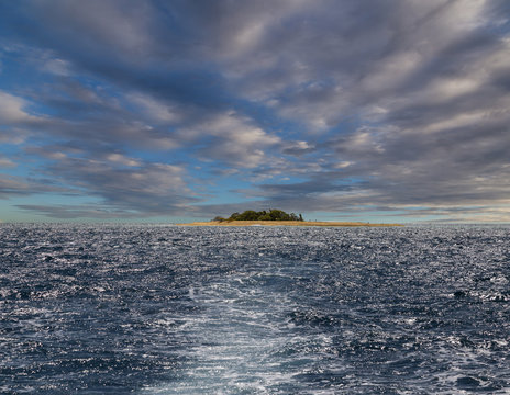 Small isolated island in the ocean. Fiji.