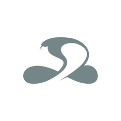 Abstract cobra symbol on white backdrop. Design element