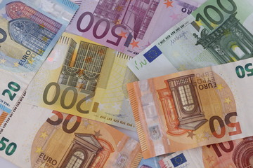 euro bills on table