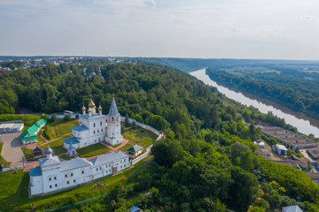 Fototapeta na wymiar aerial view of Gorojovets Monastery in Russia
