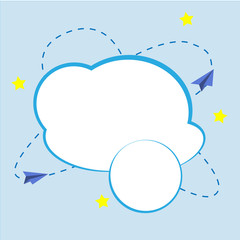 Paper plane leader. Paper plane on the sky with clouds. Vector.Perfect for invitations, card, announcement or greetings, banner or internet post in social net with advertising