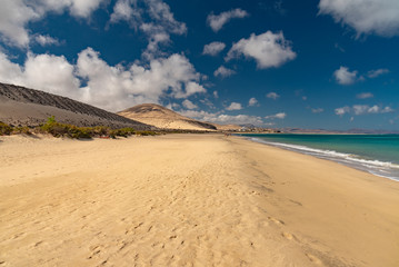 panorama island Fuerteventura south area of calm coast