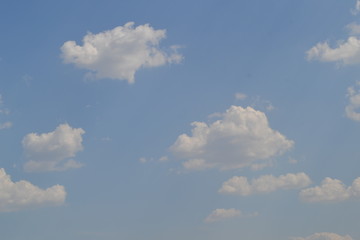 Cielo azul con nubes blancas en una tarde de sol