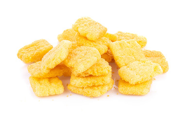 Corn chips isolated on white background