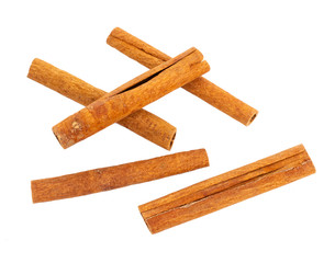 Cinnamon sticks isolated on white background