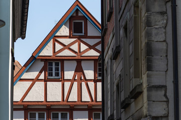 Fototapeta na wymiar facades of historical framework buildings