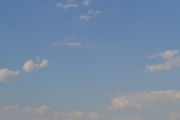 Cielo azul con nubes blancas en una tarde de sol