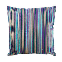 A blue and white striped blanket