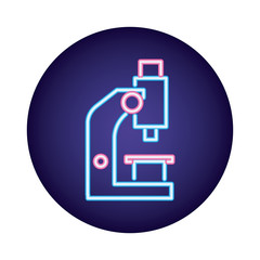 microscope laboratory neon style icon