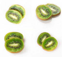 kiwi slices isolated on a white background