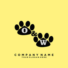 Initial Letter OW Logo With circle Template Vector