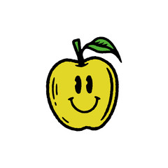 HAPPY APPLE ICON COLOR WHITE BACKGROUND
